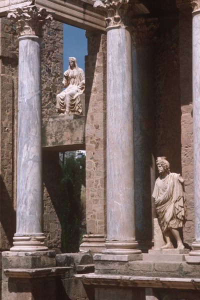 View of Statues and Colonnade by Roman